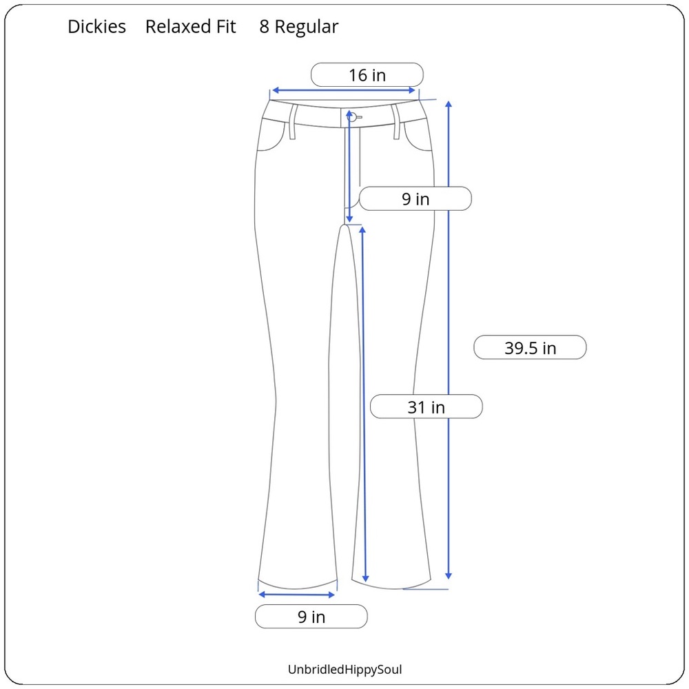 Dickies Relaxed Fit Bootcut Medium Wash Jeans Size 8 Regular - Picture 16 of 16